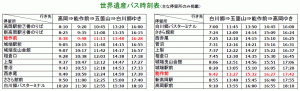世界遺産バス時刻
